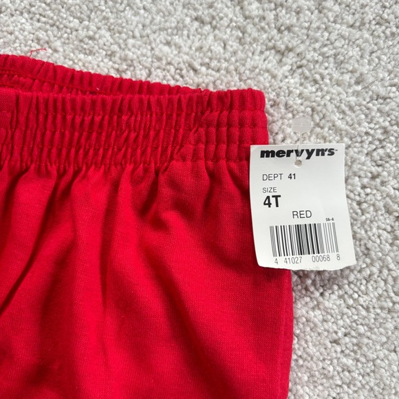 Take 10 Mervyn's Vintage T-Shirt Shorts Set 4T Outfit Red Multi Stripe NWT 90s - Picture 3 of 9